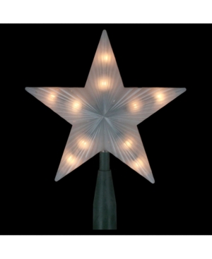 Northlight Lighted Frosted-point Star Christmas Tree Topper In White