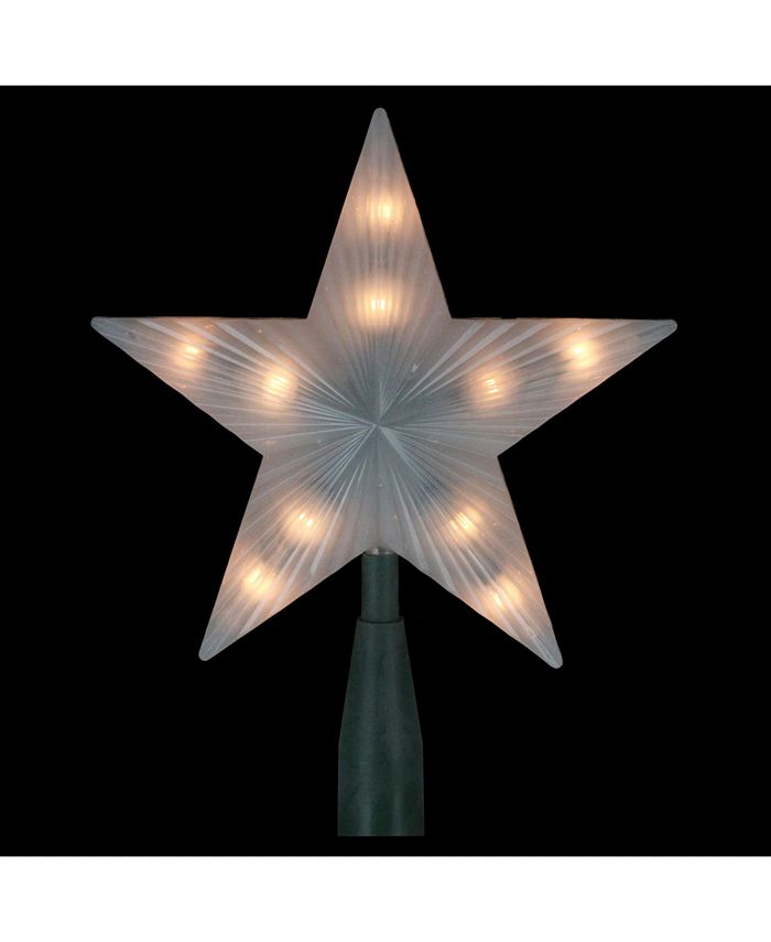 Northlight Lighted Frosted-Point Star Christmas Tree Topper - Macy's