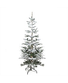 Unlit Slim Flocked Noble Fir Artificial Christmas Tree