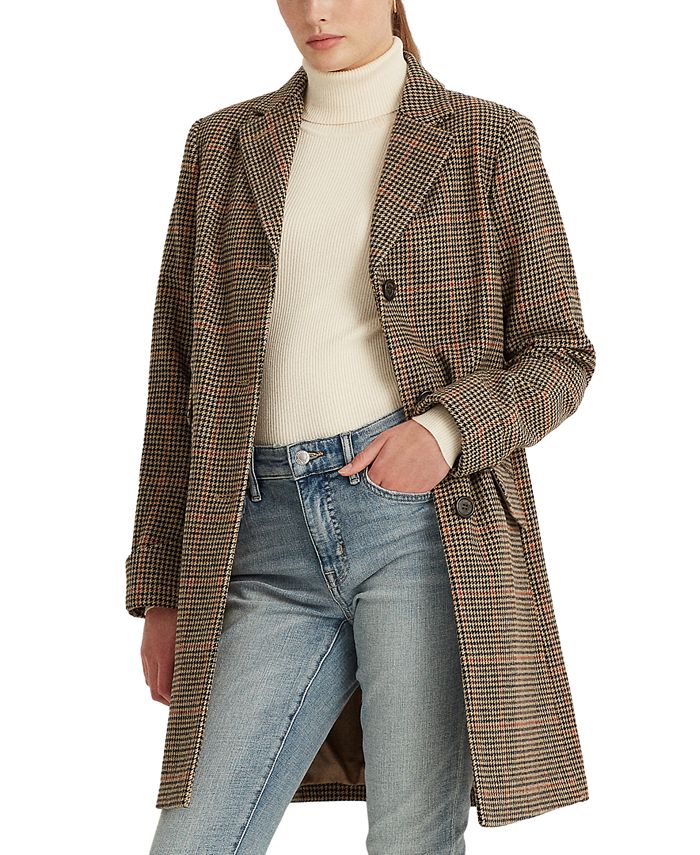 Lauren Ralph Lauren Women's Houndstooth Walker Coat, Created for Macy's &  Reviews - Coats & Jackets - Women - Macy's