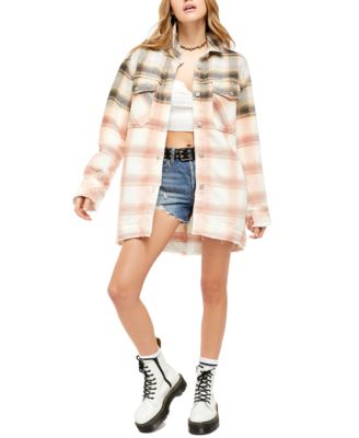 free people plaid shirt jacket