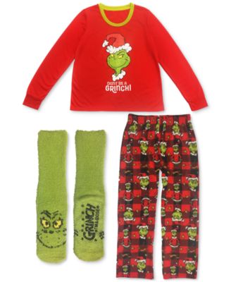 The Grinch Matching Women's Grinch 3pc Family Pajama Set - Macy's