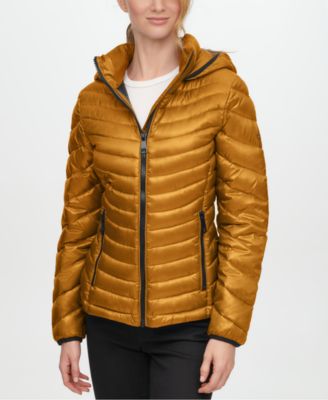 Calvin klein petite sale hooded quilted coat