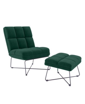 armless chair and ottoman set