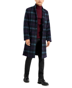 Inc Men's Finn Plaid Overcoat Created for Macy's