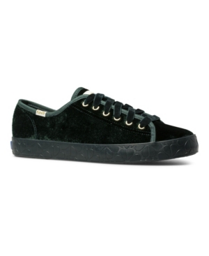 image of kate spade new york Women-s Kickstart Ks Logo Foxing Velvet Sneaker
