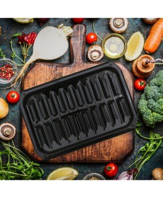 2 Pieces Broiler Pan Set with 1 Scrape