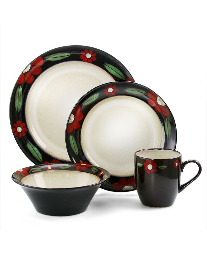 Elama Homestead 16 Piece Luxurious Stoneware Dinnerware Set Macy's