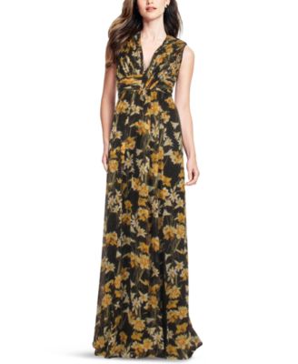 Aidan by Aidan Mattox V-Neck Printed Maxi Dress - Macy's