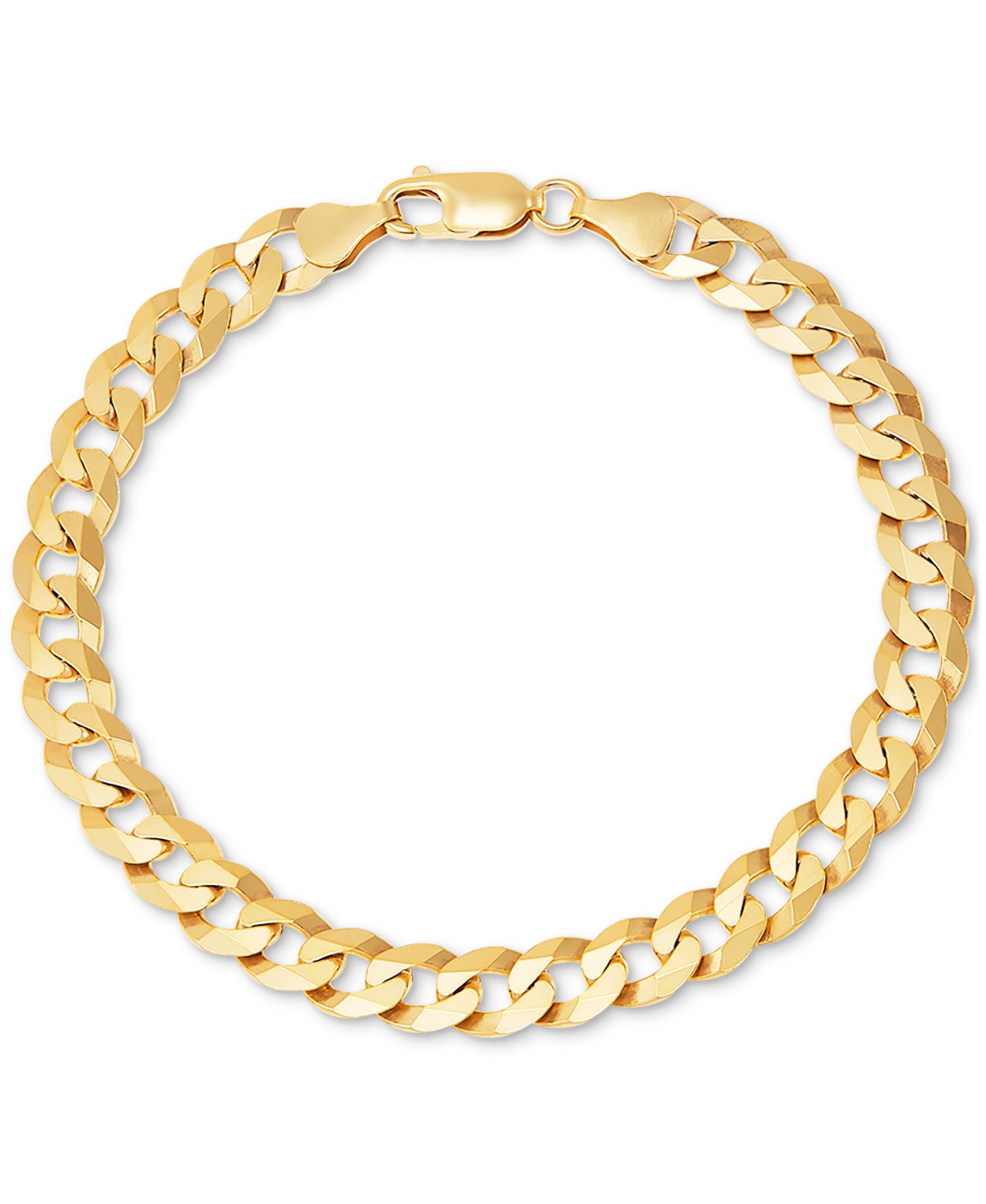 Men's Curb Link Chain Bracelet in 18k Gold-Plated Sterling Silver or Sterling Silver