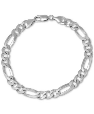 Men’s Figaro Link Chain Bracelet in 18k Gold-Plated Sterling Silver or Sterling Silver