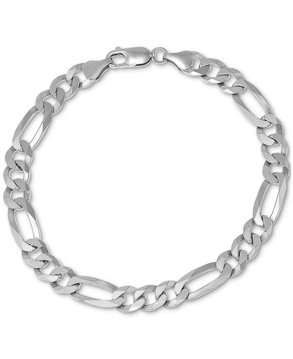 Men's Figaro Link Chain Bracelet in 18k Gold-Plated Sterlingor Sterling- Silver