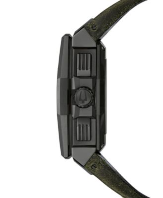 Men's Precisionist Chronograph Green Leather Strap Watch 44.7x46.8mm, A Special Edition