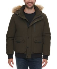 Men's Bomber Parka with Faux Fur Hood