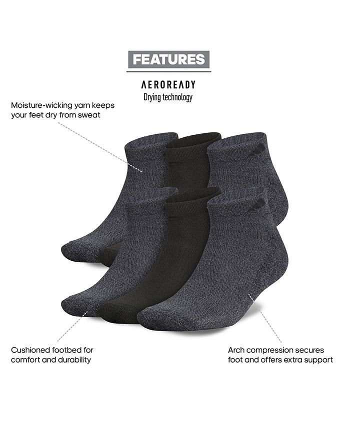 adidas Men's 6-Pk. Athletic Low-Cut Socks - Macy's
