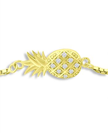 Giani Bernini - Cubic Zirconia Pineapple Bolo Bracelet in 18k Gold-Plated Sterling Silver