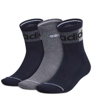 adidas Men's 3-Pk Linear Ii High Quarter Socks
