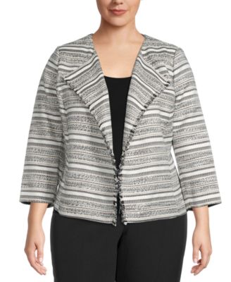 plus size jacquard jacket