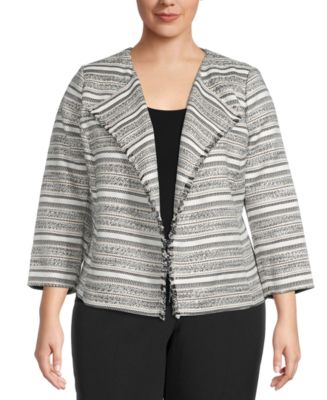 Kasper Plus Size Fringed Jacquard Blazer & Reviews - Jackets & Blazers -  Women - Macy's