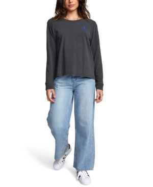 image of Rvca Jesse Palm Cotton Long-Sleeve Graphic T-Shirt