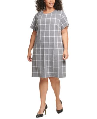 plaid shift dress