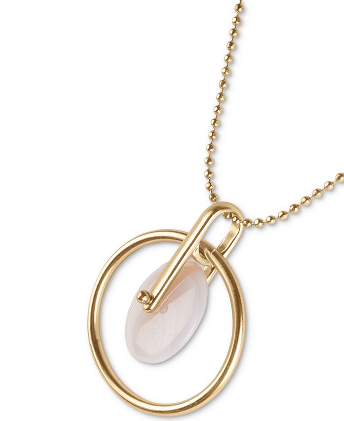 Lucky Brand GoldTone Crystal Orbital Pendant Necklace, 17" + 2