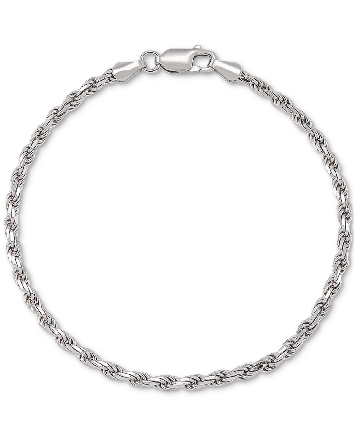 Shop Giani Bernini Rope Link Chain Bracelet (2-5/8mm) In 18k Gold-plated Sterling Silver Or Sterling Silver, Created Fo