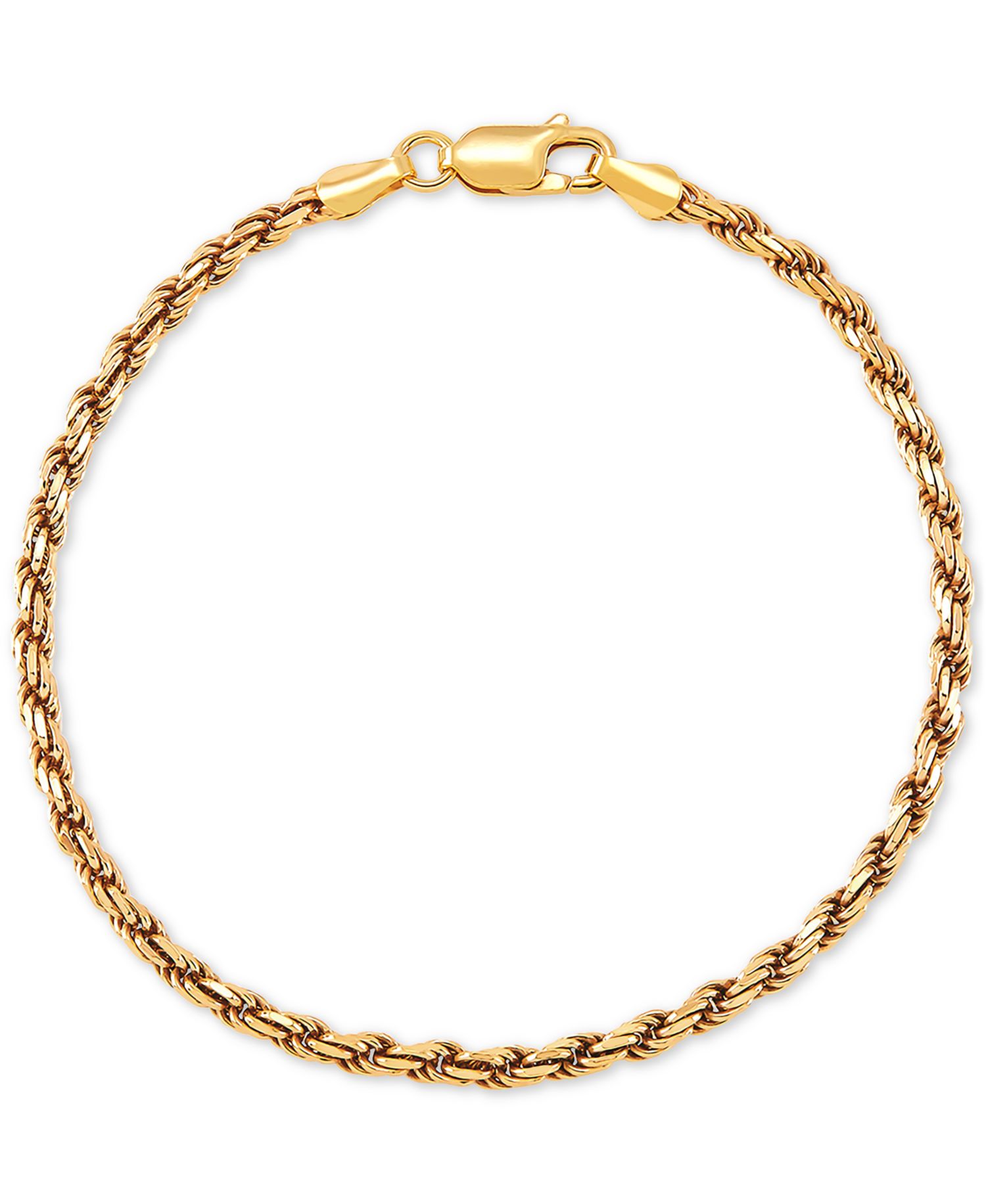 Giani Bernini Rope Link Chain Bracelet (2-5/8mm) in 18k Gold-Plated Sterling Silver or Sterling Silver