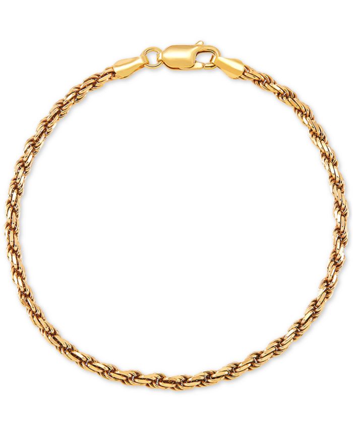 Giani Bernini Rope Link Chain Bracelet (2-5/8mm) in 18k Gold-Plated