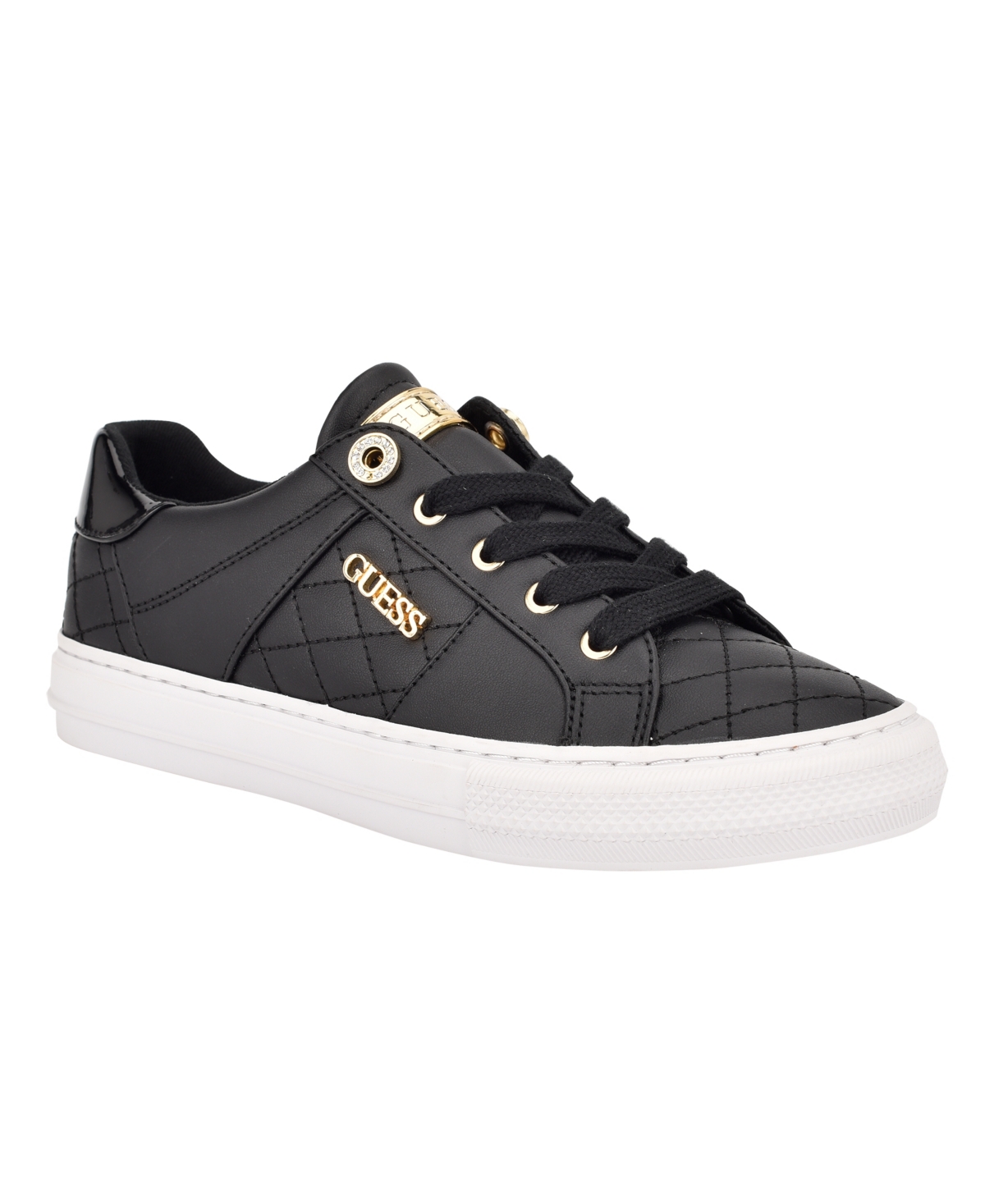 Guess Women's Loven Lace-Up Sneakers -White Quilted