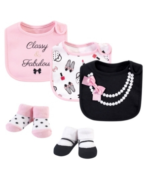 Little Treasure Baby Boys and Girls Bib and Sock Set Pack of 5