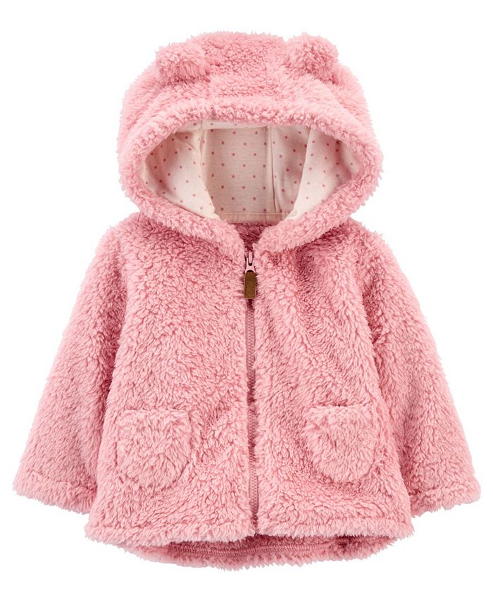 Carter's Baby Girl Hooded Sherpa Jacket - Macy's
