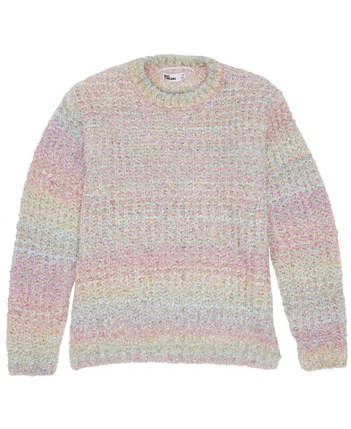 Epic Threads Big Girls Striped Twist Sweater Top - Macy's