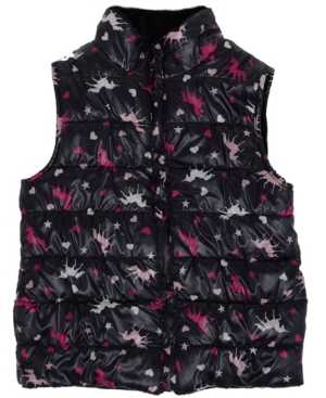 image of Epic Threads Big Girls All Over Print Shiny Reversible Vest