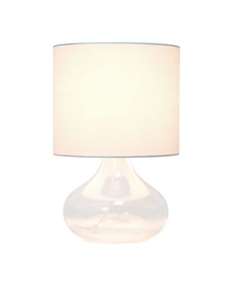 Glass Raindrop Table Lamp with Fabric Shade