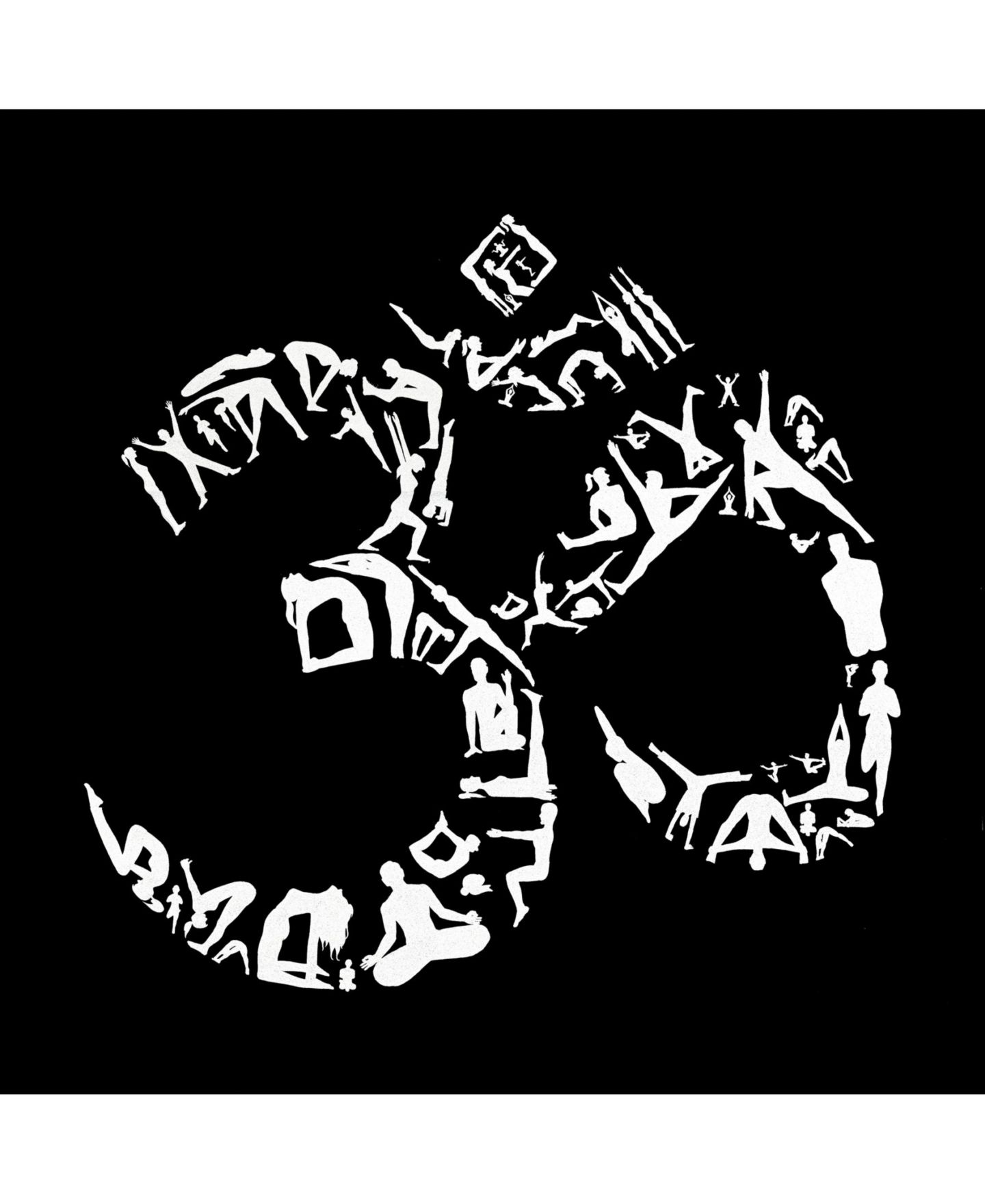Мужская толстовка LA Pop Art Word Art The Om Symbol Out Of Yoga Poses Crewneck, цвет: Серый — фото 2