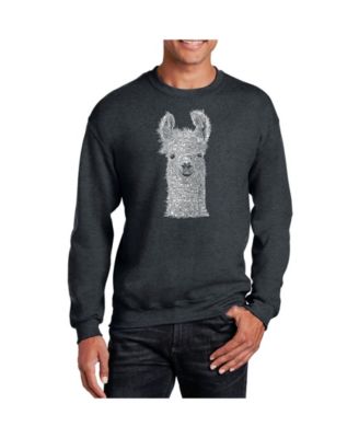 Men's Word Art Llama Crewneck Sweatshirt
