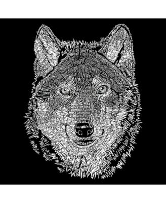 Men's Word Art Wolf Crewneck Sweatshirt