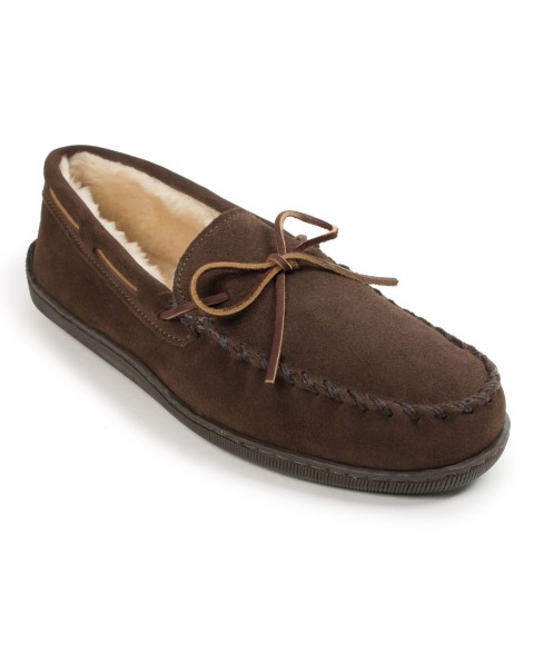 Мужские Minnetonka Men's Pile Lined Hardsole Wide Width Slipper