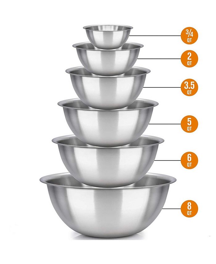 HomeIT Stainless Steel 6Pc. Mixing Bowls Macy's