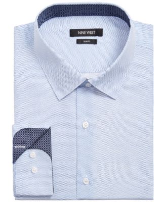 Nine West - Men's Slim-Fit Performance Stretch Micro-Dot Dress Shirt