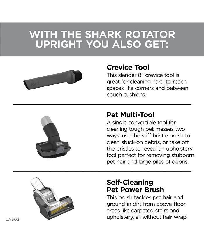 Shark Rotator Lift-Away ADV DuoClean PowerFins Upright Vacuum with Self-Cleaning Brushroll LA502 - Silver