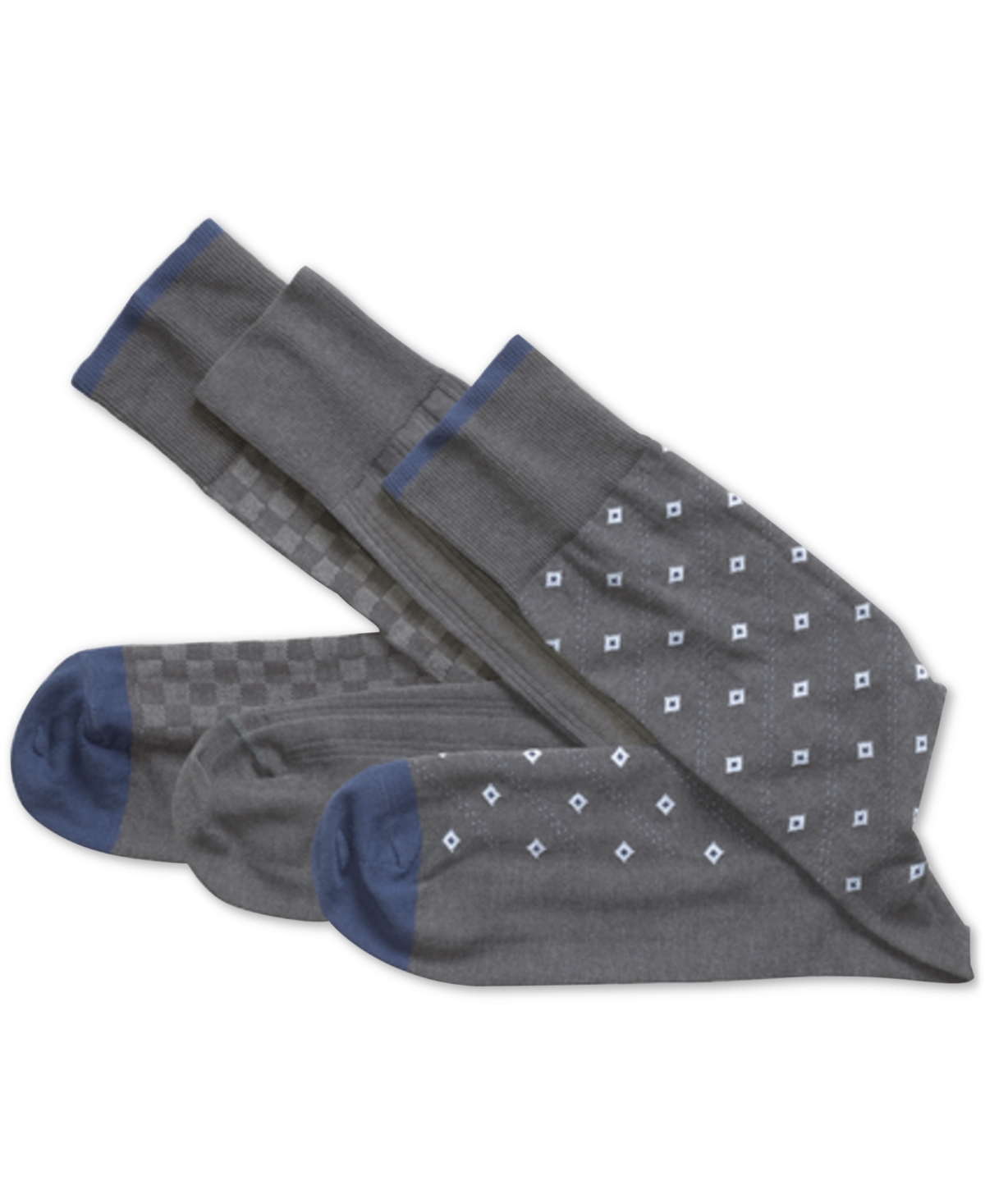 Men's 3-Pk. Assorted Print Socks - Charcoal