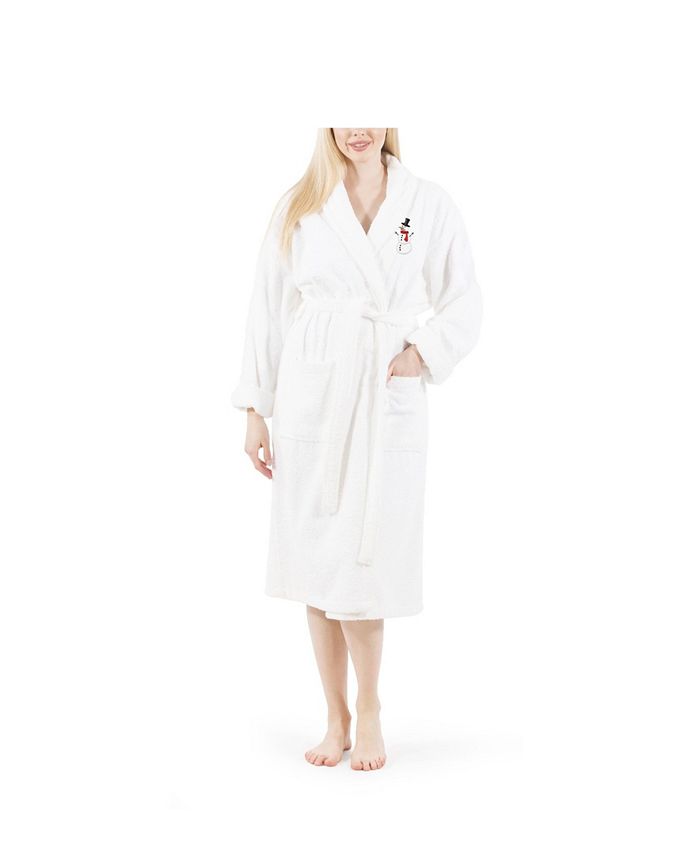 Linum Home Snowman Design Embroidered Terry Bathrobe Macy's
