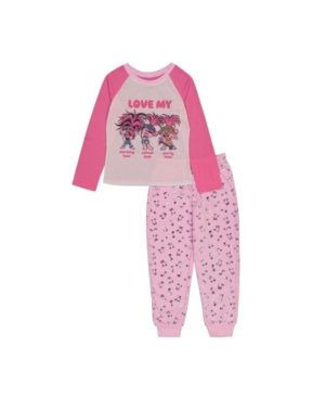 image of Ame Trolls Little and Big Girls Trolls 2-Piece Pajama Set