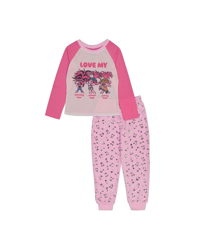 AME Trolls Little and Big Girls Trolls 2-Piece Pajama Set - Macy's