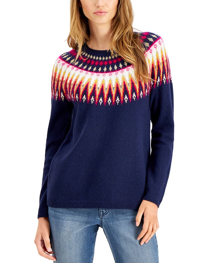 Style & Co Fair Isle Sweater, Created for Macy's - Macy's