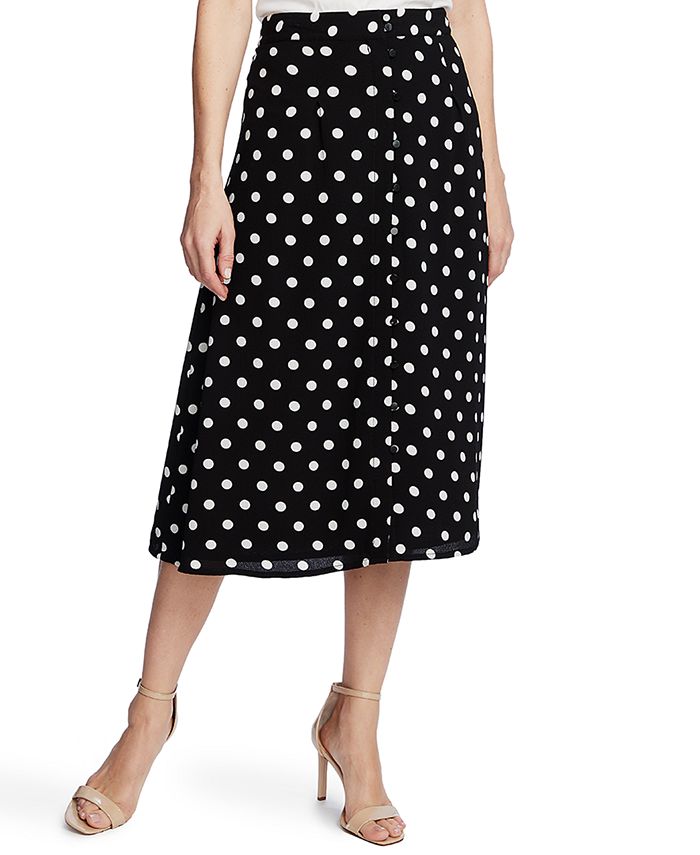 CeCe Disco Dot-Print Midi Skirt - Macy's