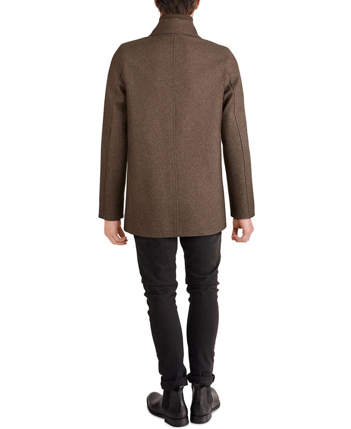 Cole Men's Double Breasted Wool Blend Peacoat with Bib