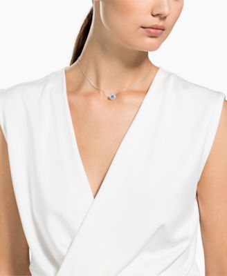 Silver-Tone Dancing Crystal Pendant Necklace, 14-7/8" + 2" extender